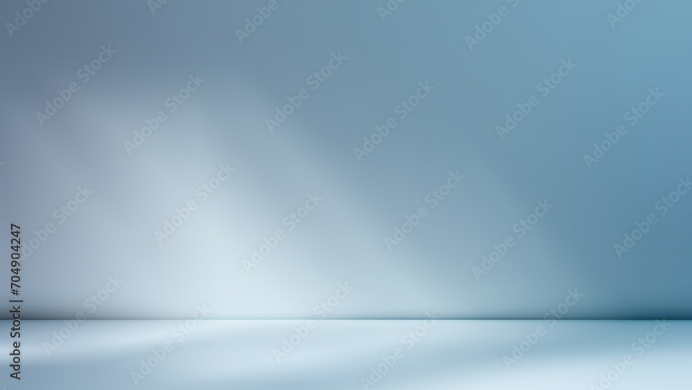 Fototapete minimalistic simple abstract light blue background for product presentation. shadow and light from w