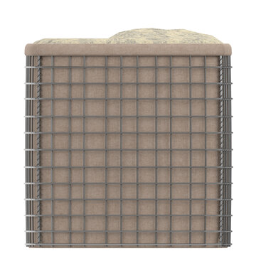 3D rendering illustration of a sand block concertainer barrier