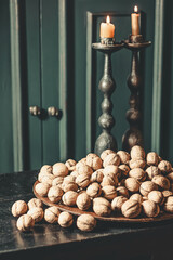 Black atmospheric composition of walnuts
