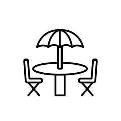 Terrace outline icons, minimalist vector illustration ,simple transparent graphic element .Isolated on white background