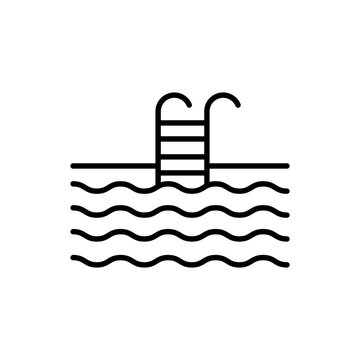 recommend clip art: Swimming pool outline icons, minimalist vector illustration ,simple transparent graphic element .Isolated on white background