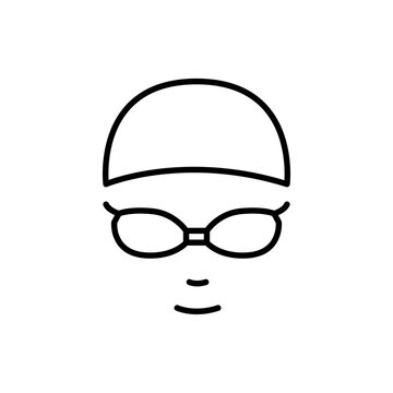 recommend clip art: Swimming glasses outline icons, minimalist vector illustration ,simple transparent graphic element .Isolated on white background