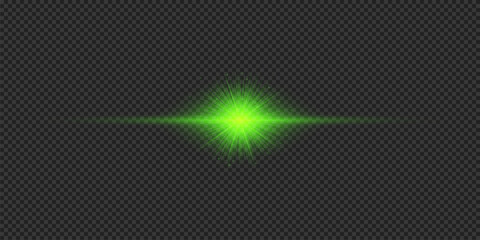 Green horizontal light effect of lens flares