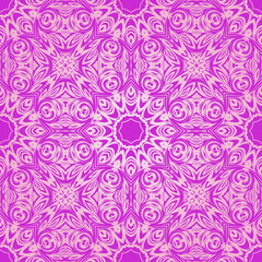 Seamless oriental ornamental pattern. Vector . Repeating with mandala. Indian or Arabic motive.