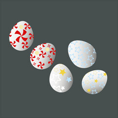 Chicken eggs.Image on a black background.Vector
