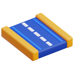 PNG 3D road icon isolated on a white background