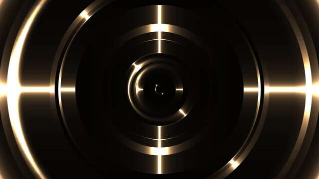 creative ring circle animation video effect with golden line abstract background