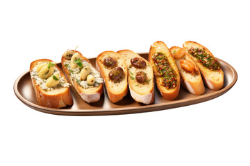 Navigating Flavors with the Crostini Dish Isolated On Transparent Background