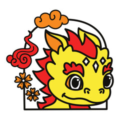 Cute Dragon Chinese New Year Zodiac Illustration