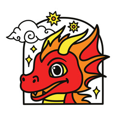 Cute Dragon Chinese New Year Zodiac Illustration