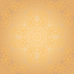 Seamless floral background with arabesque pattern Decorative mandala. For print, poster, cover, brochure, flyer, banner. vector
