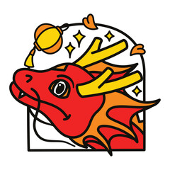 Cute Dragon Chinese New Year Zodiac Illustration