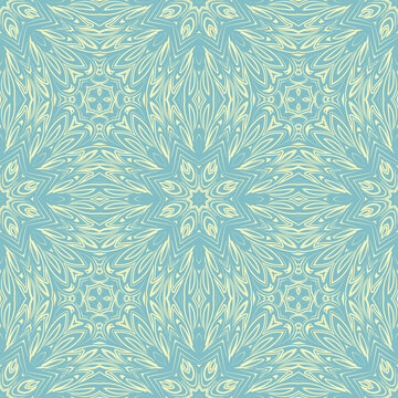 seamless geometric vector mandala flower pattern on background