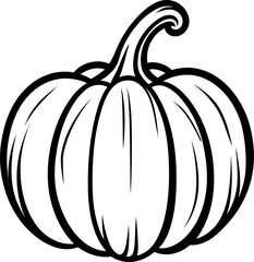 Pumpkin thanksgiving silhouette in black color. Vector template design.