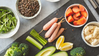 vegetables on a table