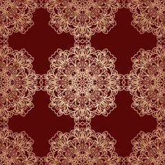 Luxury seamless floral background with arabesque pattern Arabic Islamic east style. For print, poster, cover, brochure, flyer, banner. Vector