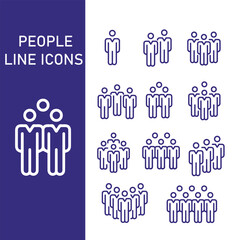 set of people line icons vector design , business human icon vector