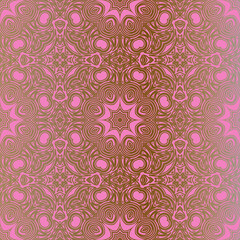 Seamless pattern with gradiently mandala. Vector