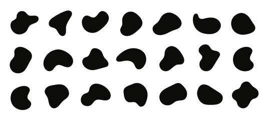 Blob shape organic set. Abstract elements graphic flat style