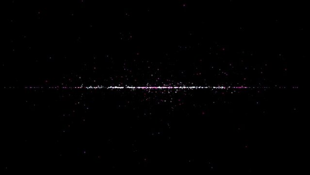 Spreading particles on a line with black background