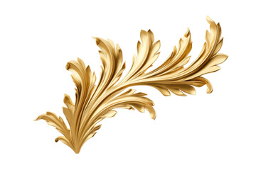 The Beauty of Gold Acanthus Isolated On Transparent Background