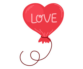 Heart-shaped balloon. Romantic element. For website banner, Sale, Valentine card, cover, flyer or poster trendy vector illustration