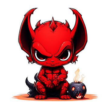 Devil boy game character with ear wings for your project