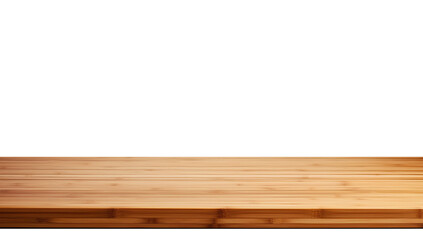 Top of bamboo table isolated on transparent bg