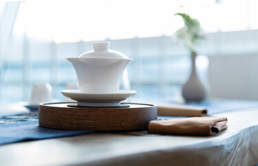 Chinese teacup on the table