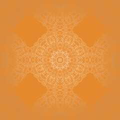 Decorative ornament in ethnic oriental style. Outline doodle hand draw vector illustration. Seamless