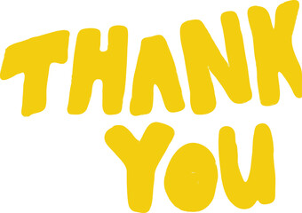 Thank you lettering yellow simple flat