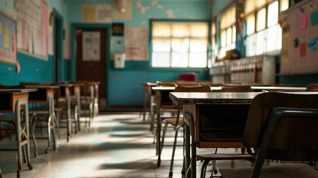 Abandoned school buildings.
