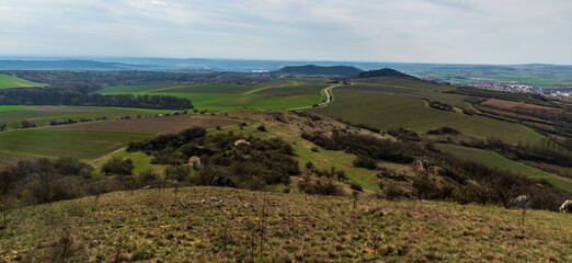 View from Stolova hora hill in Palava mountains in Czech republic
