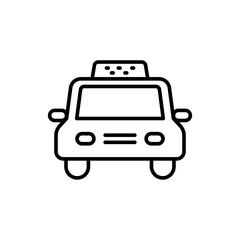 Taxi car outline icons, minimalist vector illustration ,simple transparent graphic element .Isolated on white background