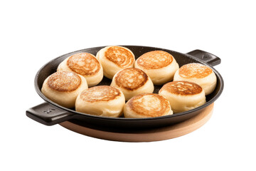 Cooking Poffertjes in the Perfect Pan Isolated On Transparent Background