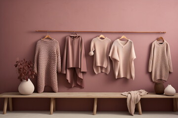 Elegant Rose-Hued Knitwear Collection