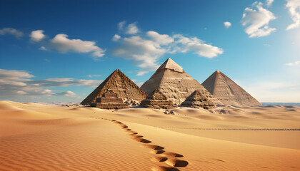 Fototapeta na wymiar pyramids in the desert
