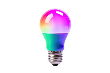 Artistry of RGB LED Bulb Designs Isolated On Transparent Background