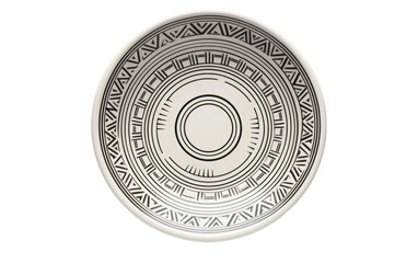 Stylish Plate with Ethnic Design Isolated on Transparent Background PNG.
