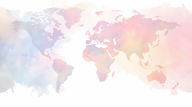 presentation background map - light faded colors - world, international, global, communication