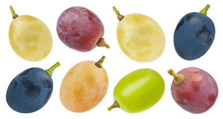 Grape mix isolated on white background