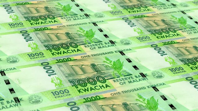 Malawi Malawian Kwacha 1000 Banknotes Money Printing House, Printing One Thousand Malawian Kwacha, Printing Press Machine Print out Malawian Kwacha, Being printed by currency press machine
