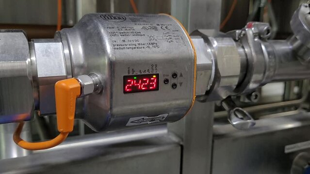 Industrial flow meter counting in slow motion