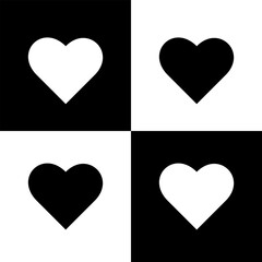 Black and white heart pattern