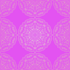 Seamless oriental ornamental pattern. Vector . Repeating with mandala. Indian or Arabic motive.