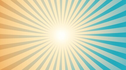 Radial abstract halftone background, beige and sky blue color