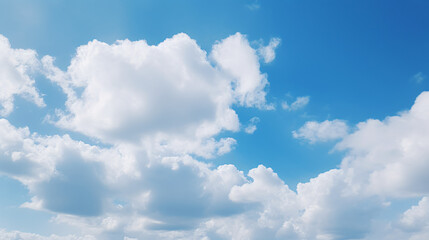 Naklejka na ściany i meble Background blue sky with light white clouds