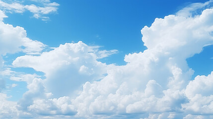 Naklejka na ściany i meble Background blue sky with light white clouds