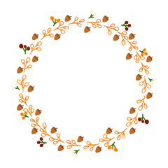 Circle Cute Frame With Autumn Vibes And Ornament