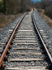 Obraz premium rails railway pijana pruga